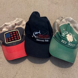 Bundle of 3 Florida Keys Graphic Baseball Caps. Like New!